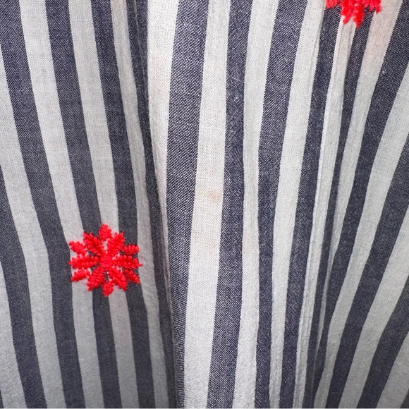 J.Crew Embroidered Tassels Swimwear Cover Up Dress Tunic Size Small Blue Coral - Picture 5 of 11